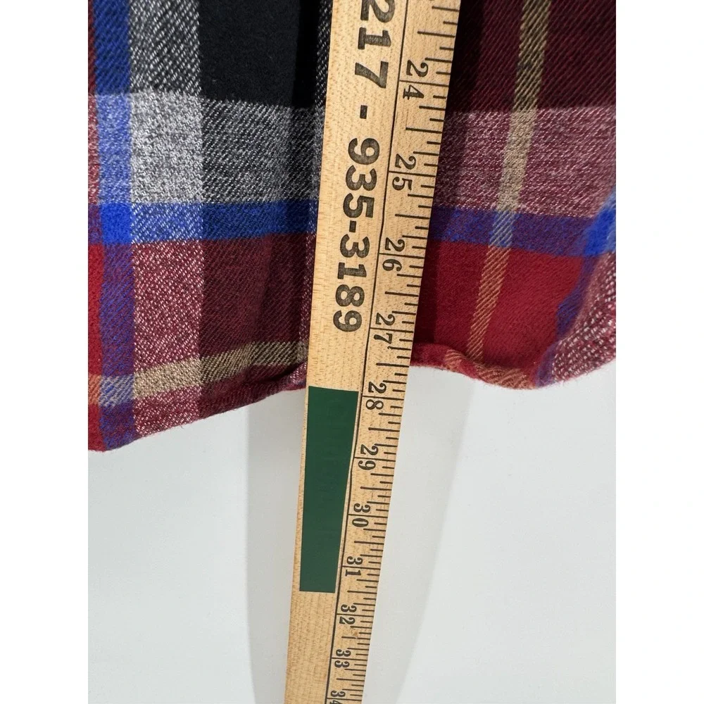 The North Face Plaid Flannel Button-Up Shirt Pockets Red/Blue/Gray Men's M